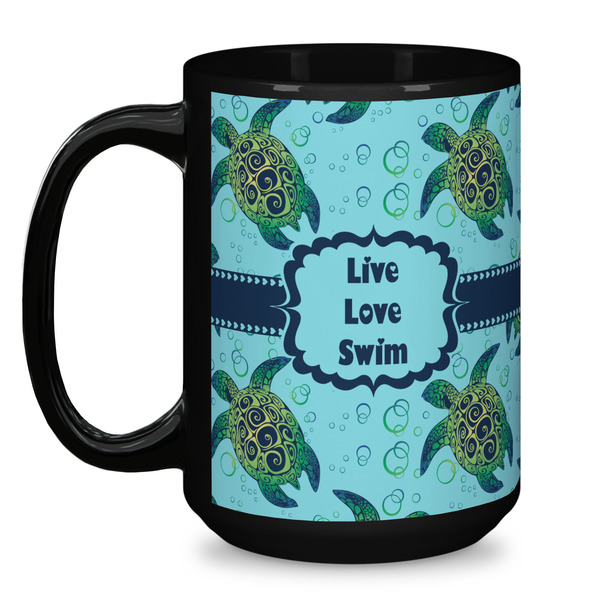 Sea Turtles Coffee Mug - 15 oz - Black