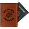 Sea Turtles Cognac Leather Passport Holder With Passport - Main