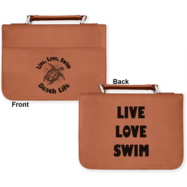 Sea Turtles Cognac Leatherette Bible Covers - Large Double Sided Apvl