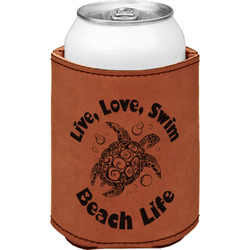 Sea Turtles Leatherette Can Sleeve - Double Sided (Personalized)