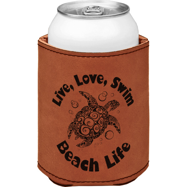 Custom Sea Turtles Leatherette Can Sleeve - Double Sided (Personalized)