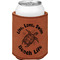 Sea Turtles Cognac Leatherette Can Sleeve - Single Front