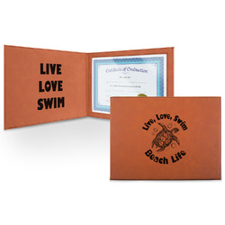 Sea Turtles Leatherette Certificate Holder (Personalized)