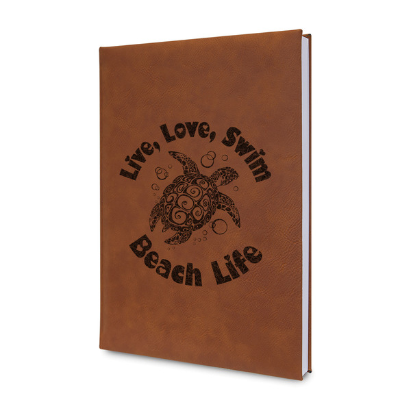 Custom Sea Turtles Leatherette Journal - Double Sided (Personalized)