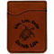 Sea Turtles Cognac Leatherette Phone Wallet close up