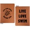 Sea Turtles Cognac Leatherette Portfolios with Notepad - Large - Double Sided - Apvl