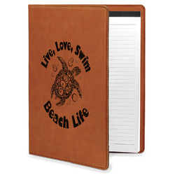 Sea Turtles Leatherette Portfolio with Notepad (Personalized)