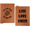 Sea Turtles Cognac Leatherette Portfolios with Notepad - Small - Double Sided- Apvl