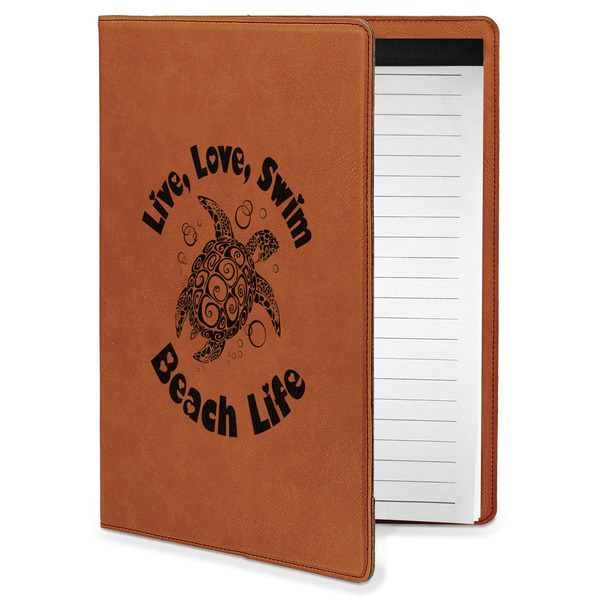 Custom Sea Turtles Leatherette Portfolio with Notepad - Small - Single Sided (Personalized)
