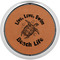 Sea Turtles Cognac Leatherette Round Coasters w/ Silver Edge - Single