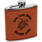 Sea Turtles Cognac Leatherette Wrapped Stainless Steel Flask