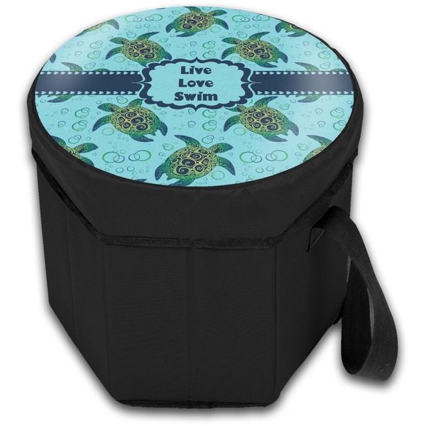 Sea Turtles Collapsible Personalized Cooler & Seat (Closed)