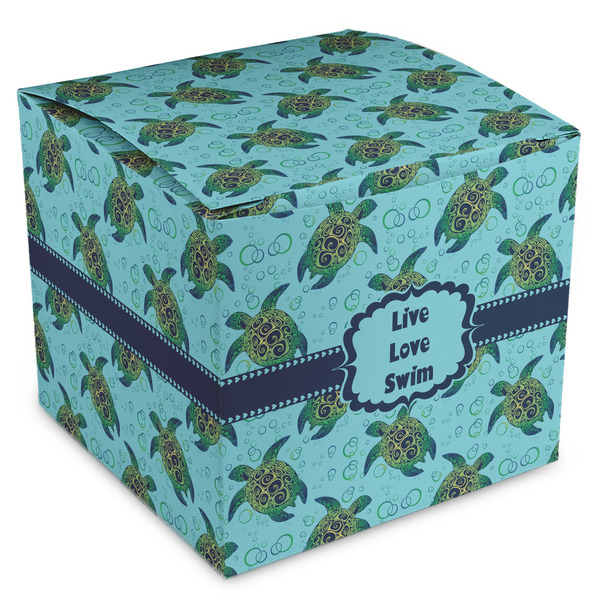 Custom Sea Turtles Cube Favor Gift Boxes