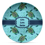 Sea Turtles Microwave Safe Plastic Plate - Composite Polymer (Personalized)