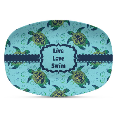 Sea Turtles Plastic Platter - Microwave & Oven Safe Composite Polymer (Personalized)