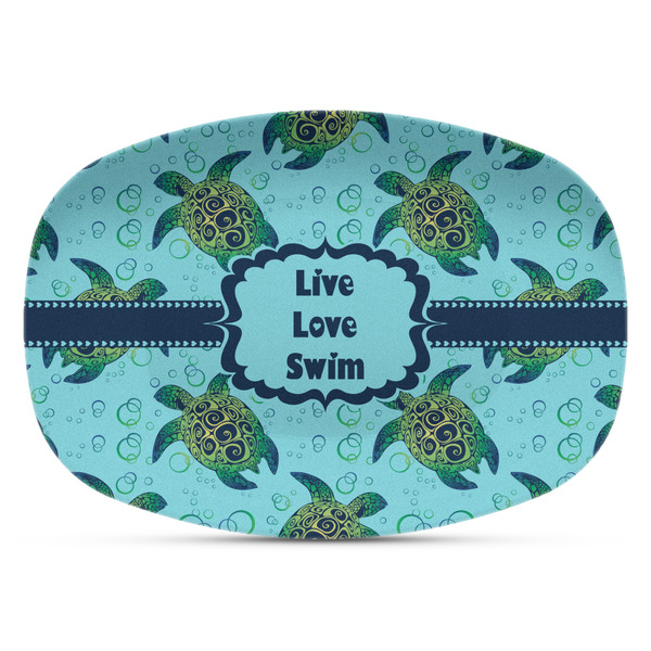 Custom Sea Turtles Plastic Platter - Microwave & Oven Safe Composite Polymer (Personalized)