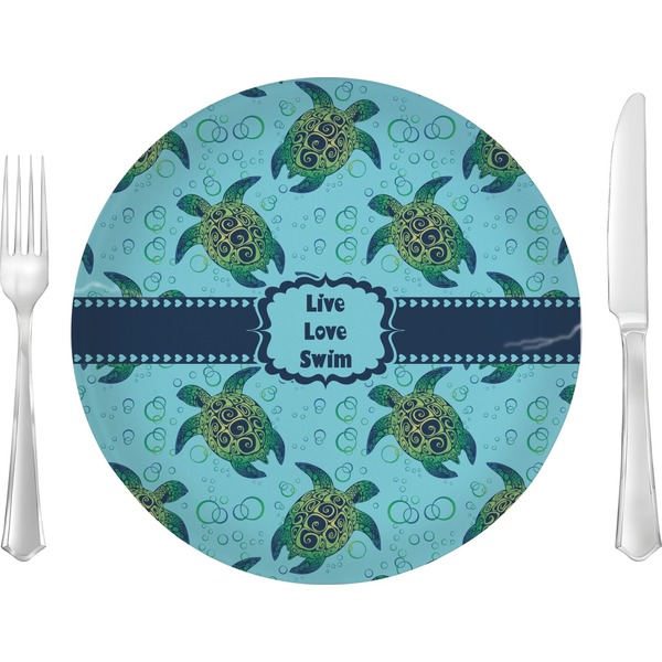 Custom Sea Turtles Glass Lunch / Dinner Plate 10" (Personalized)