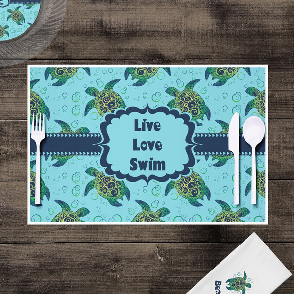 Sea Turtles Disposable Paper Placemat - In Context
