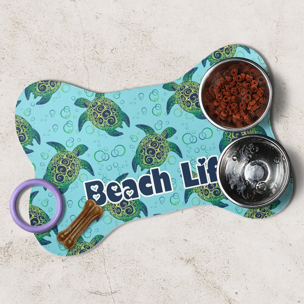 Sea Turtles Dog Bone Shaped Mat Lifestyle
