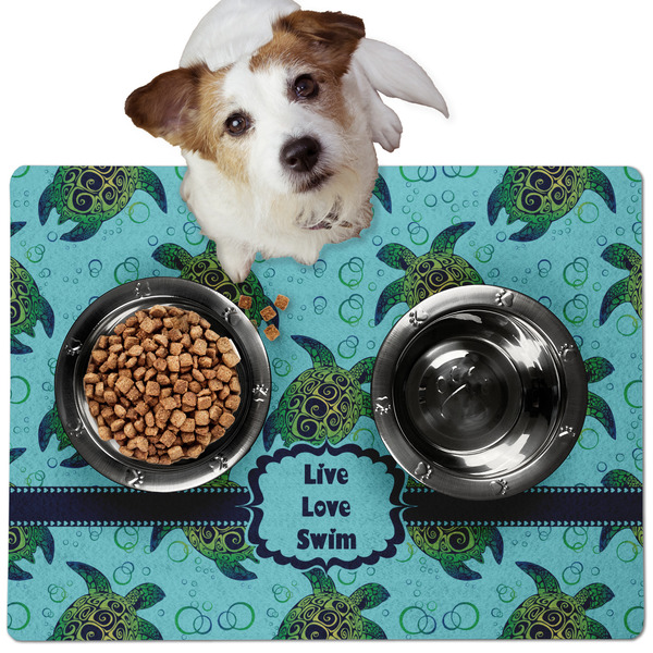 Sea Turtles Dog Food Mat - Medium LIFESTYLE