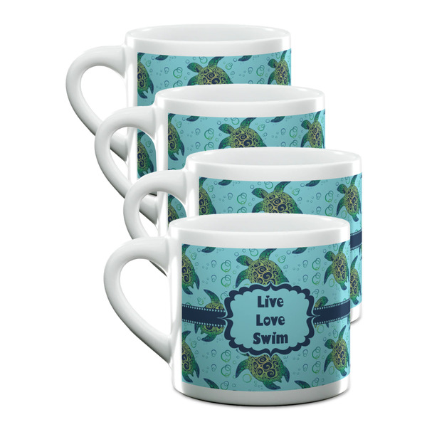 Custom Sea Turtles Double Shot Espresso Cups - Set of 4