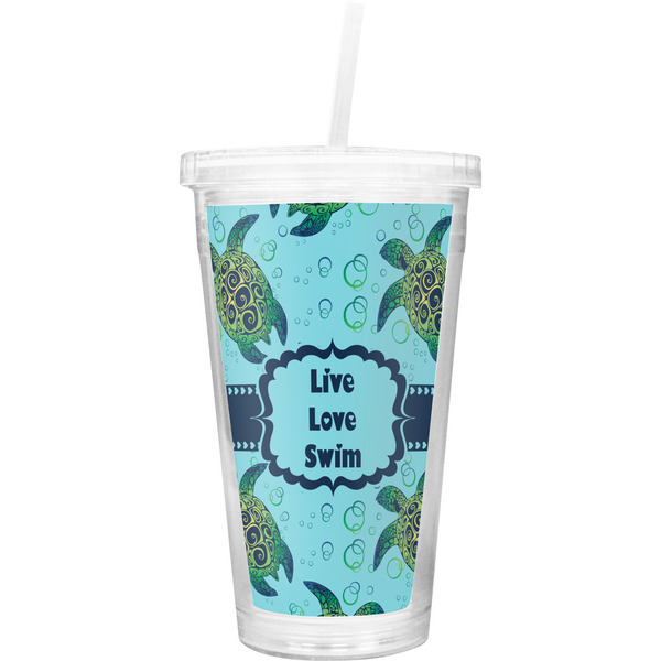 Custom Sea Turtles Double Wall Tumbler with Straw (Personalized)