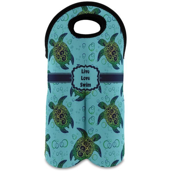 Custom Sea Turtles Wine Tote Bag (2 Bottles) (Personalized)