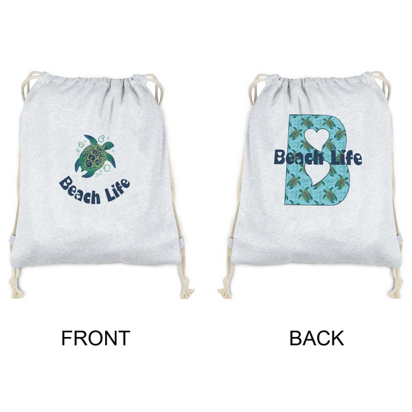 Sea Turtles Drawstring Backpacks - Sweatshirt Fleece - Double Sided - APPROVAL