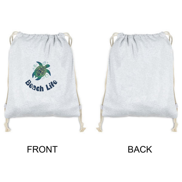 Sea Turtles Drawstring Backpacks - Sweatshirt Fleece - Single Sided - APPROVAL