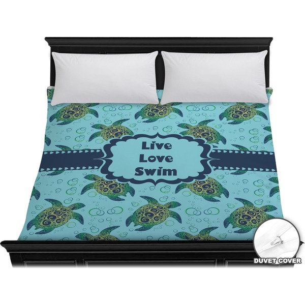 Custom Sea Turtles Duvet Cover - King (Personalized)