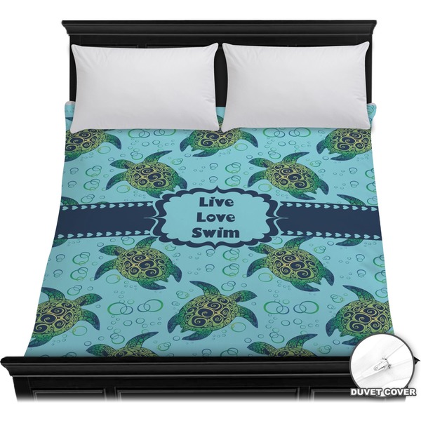 Custom Sea Turtles Duvet Cover - Full / Queen (Personalized)