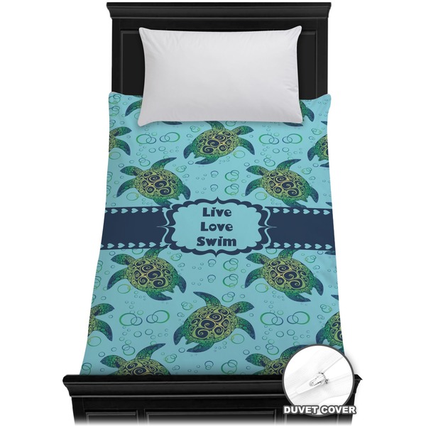 Custom Sea Turtles Duvet Cover - Twin (Personalized)