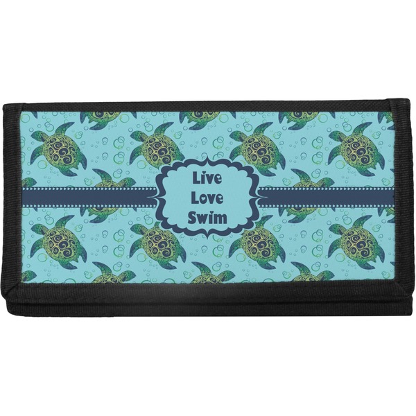 Custom Sea Turtles Canvas Checkbook Cover (Personalized)