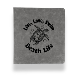 Sea Turtles Leather Binder - 1" - Grey