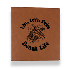 Sea Turtles Leather Binder - 1" - Rawhide