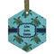 Sea Turtles Frosted Glass Ornament - Hexagon