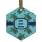 Sea Turtles Flat Glass Ornament - Hexagon
