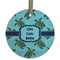 Sea Turtles Flat Glass Ornament - Round