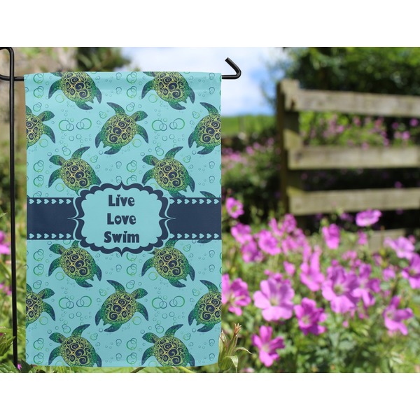 Sea Turtles Garden Flag - Outside In Flowers