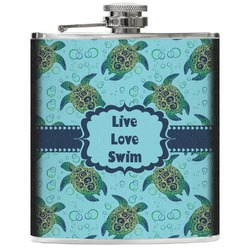 Sea Turtles Genuine Leather Flask (Personalized)