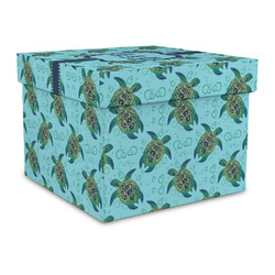Sea Turtles Gift Box with Lid - Canvas Wrapped - Large