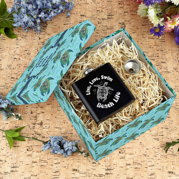 Sea Turtles Gift Boxes with Lid - Canvas Wrapped - Large - In Context