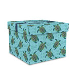 Sea Turtles Gift Box with Lid - Canvas Wrapped - Medium