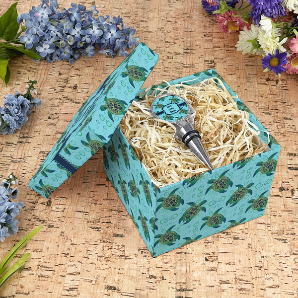 Sea Turtles Gift Boxes with Lid - Canvas Wrapped - Medium - In Context