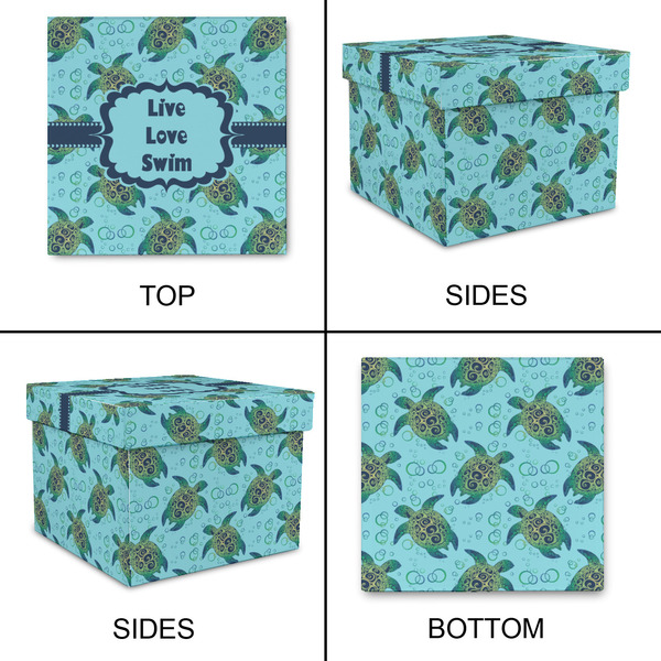 Sea Turtles Gift Boxes with Lid - Canvas Wrapped - Small - Approval