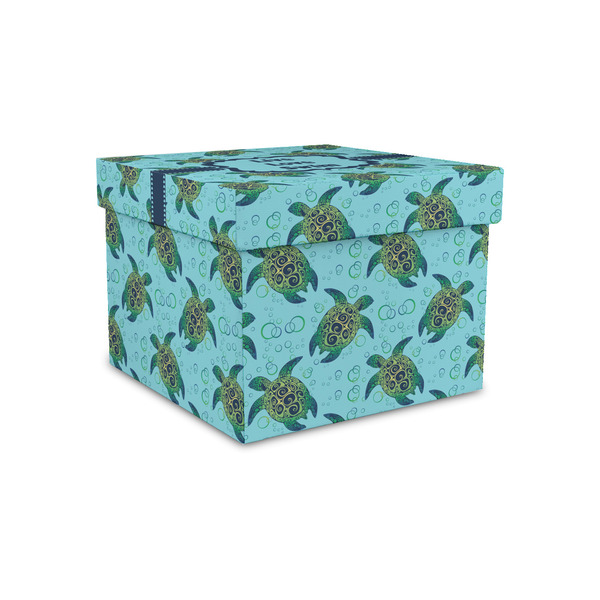 Custom Sea Turtles Gift Box with Lid - Canvas Wrapped - Small