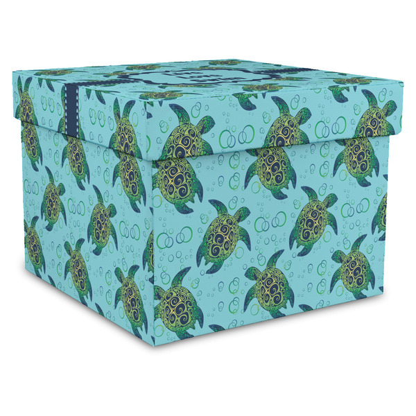 Custom Sea Turtles Gift Box with Lid - Canvas Wrapped - XX-Large