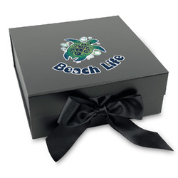 Sea Turtles Gift Box with Magnetic Lid - Black