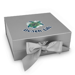Sea Turtles Gift Box with Magnetic Lid - Silver