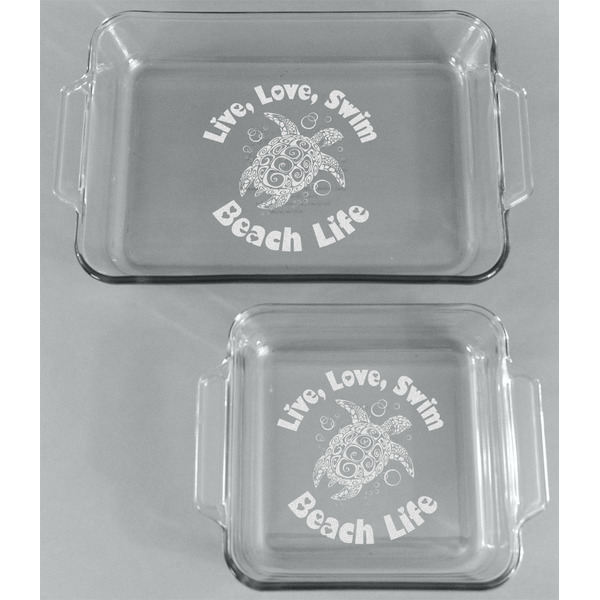 Sea Turtles Glass Baking Dish Set - FRONT